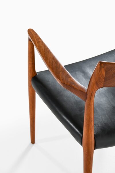 Niels O. Møller armchairs model 57 in teak and leather at Studio Schalling