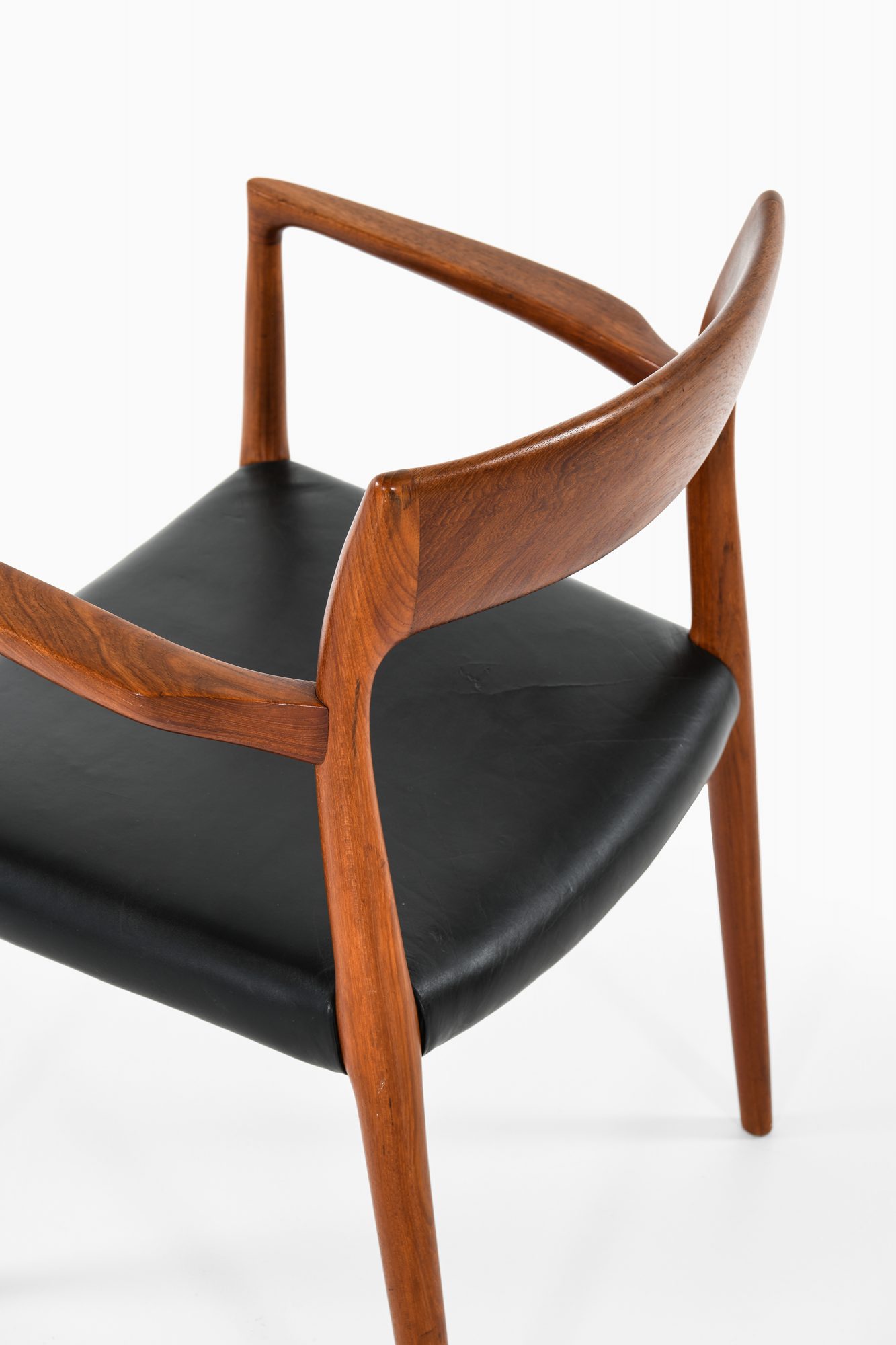 Niels O. Møller armchairs model 57 in teak and leather at Studio Schalling