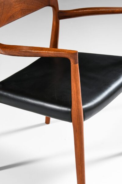 Niels O. Møller armchairs model 57 in teak and leather at Studio Schalling