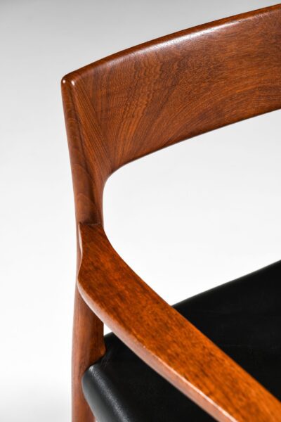 Niels O. Møller armchairs model 57 in teak and leather at Studio Schalling