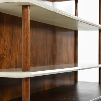 Kurt Olsen bookcase in walnut and white lacquer at Studio Schalling
