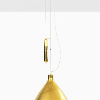 Paavo Tynell counter weight ceiling lamps in brass at Studio Schalling