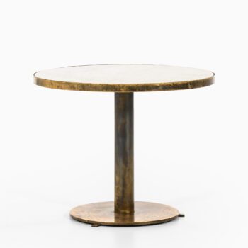 Dining table in brass and Carrara marble top at Studio Schalling