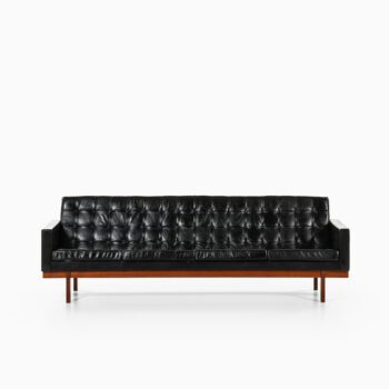 Karl-Erik Ekselius sofa in teak and black leather at Studio Schalling