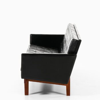 Karl-Erik Ekselius sofa in teak and black leather at Studio Schalling