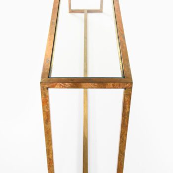 Console table in brass and glass at Studio Schalling