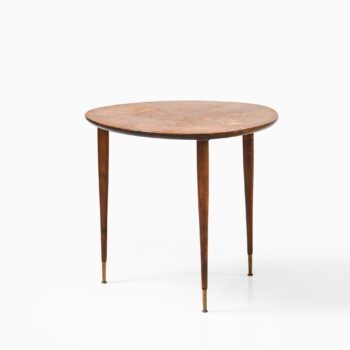 Side table in alder root with intarsia at Studio Schalling
