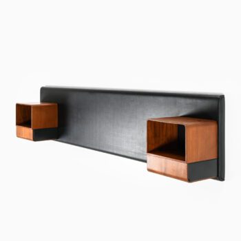 Headboard in teak and artificial leather at Studio Schalling