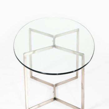 Glass coffee table with chrome base at Studio Schalling