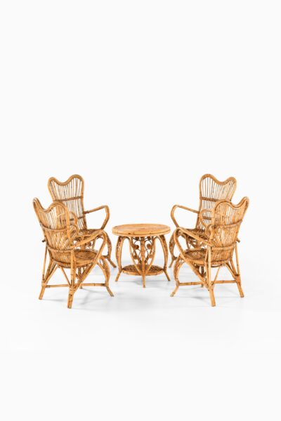 Seating group in rattan and cane at Studio Schalling