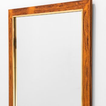 Rosewood mirror with brass by Fröseke at Studio Schalling