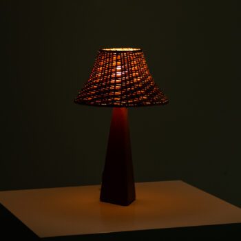 AB Armaturhantverk table lamps in leather at Studio Schalling