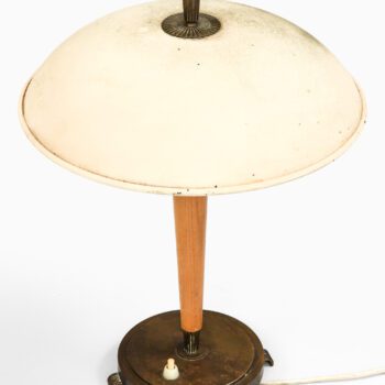 Art Deco table lamp in white lacquered metal at Studio Schalling