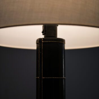 Table lamps in black leather by Bergbom at Studio Schalling
