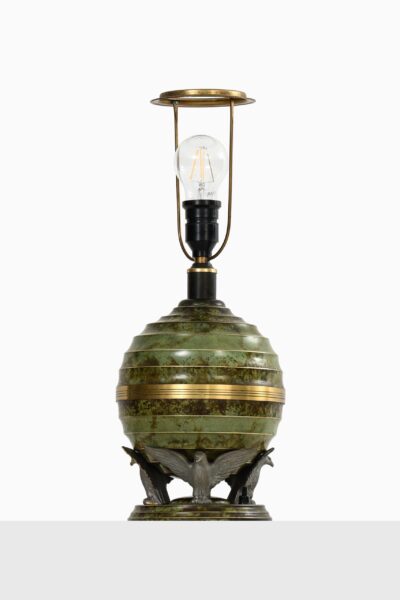 Art Deco table lamp in bronze and brass at Studio Schalling