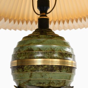 Art Deco table lamp in bronze and brass at Studio Schalling