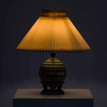 Art Deco table lamp in bronze and brass at Studio Schalling