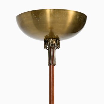 Floor lamp in brass and leather at Studio Schalling
