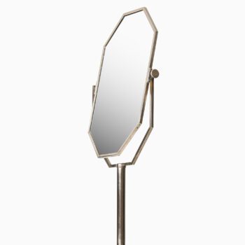 Table mirror in nickel plated brass at Studio Schalling