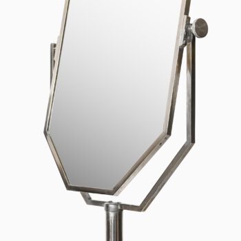 Table mirror in nickel plated brass at Studio Schalling