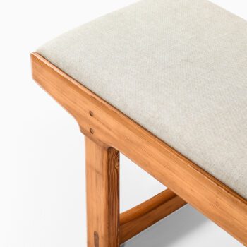Bench in pine and linen fabric at Studio Schalling