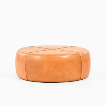 Large leather pouf by unknown designer at Studio Schalling