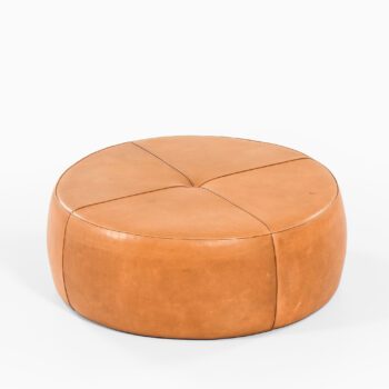 Large leather pouf by unknown designer at Studio Schalling