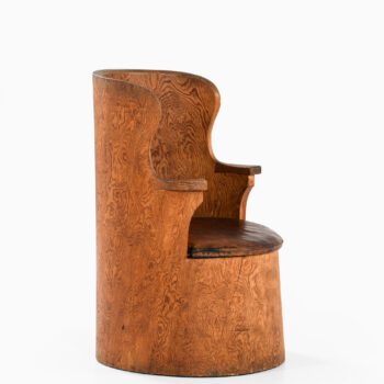 Emil Cederlund stump chair in solid pine at Studio Schalling