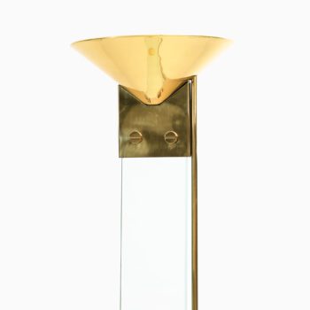 Floor lamp / uplight in brass and glass at Studio Schalling