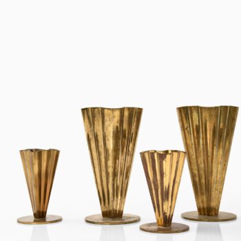 Gunnar Ander vases in brass by Ystad Metall at Studio Schalling
