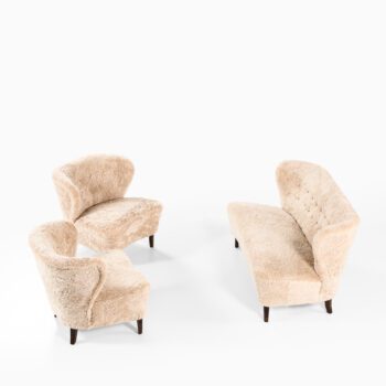 Gösta Jonsson easy chairs in sheepskin at Studio Schalling
