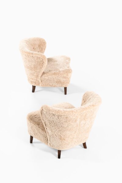 Gösta Jonsson easy chairs in sheepskin at Studio Schalling