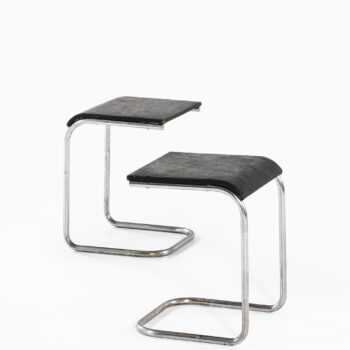 Pair of stools in chromed steel at Studio Schalling
