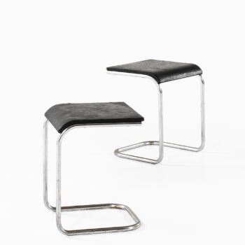 Pair of stools in chromed steel at Studio Schalling