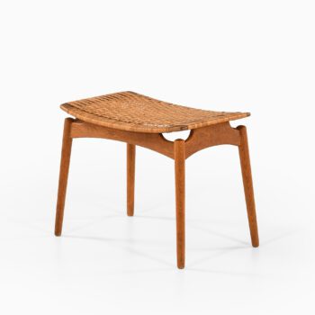 Sigfrid Omann stool in oak and woven cane at Studio Schalling