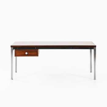 Desk in chromed steel and rosewood at Studio Schalling