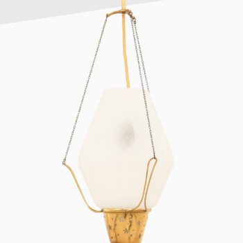 Ceiling lamp in brass and glass by unknown designer at Studio Schalling