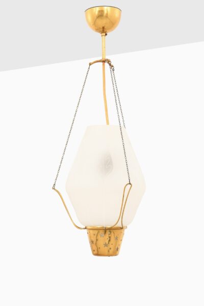 Ceiling lamp in brass and glass by unknown designer at Studio Schalling