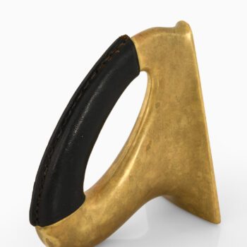 Carl Auböck bookends in brass and leather at Studio Schalling