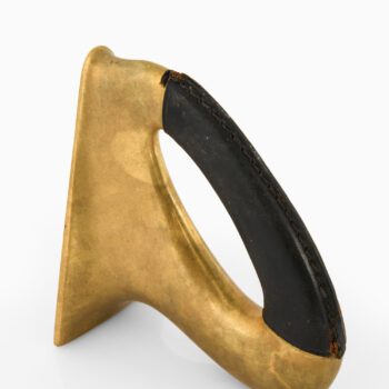 Carl Auböck bookends in brass and leather at Studio Schalling