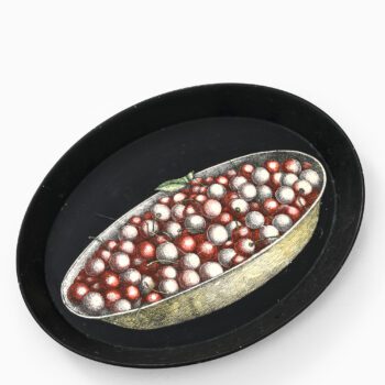 Piero Fornasetti tray in lacquered metal at Studio Schalling