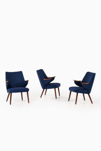 Erling Olsen easy chairs in teak and fabric at Studio Schalling