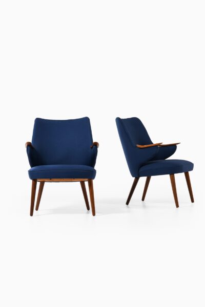 Erling Olsen easy chairs in teak and fabric at Studio Schalling
