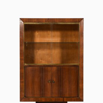 Bar cabinet in rosewood, brass and glass at Studio Schalling