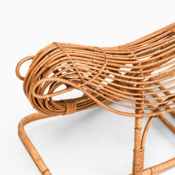 Rocking chair in rattan and cane for children at Studio Schalling