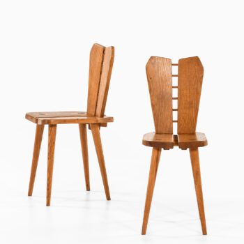 Side chairs in elm by unknown designer at Studio Schalling