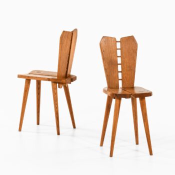 Side chairs in elm by unknown designer at Studio Schalling