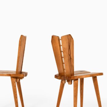 Side chairs in elm by unknown designer at Studio Schalling
