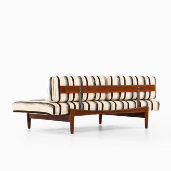 Ib Kofod-Larsen daybed in teak and fabric at Studio Schalling