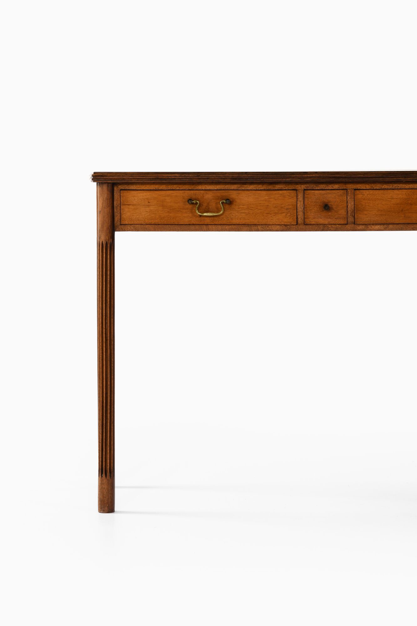 Console table in mahogany and brass at Studio Schalling